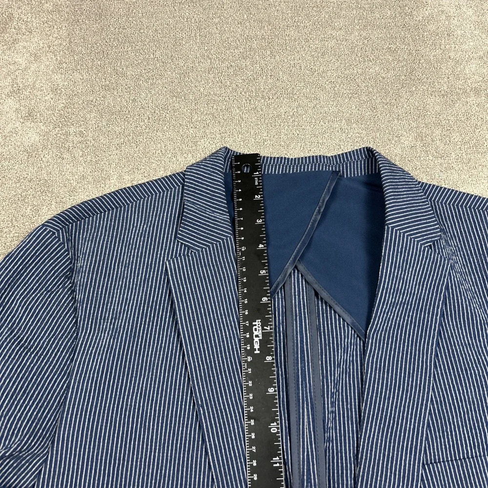 American Tall Mens Seersucker Blazer LXT Large Extra Tall Stretch Unstructured